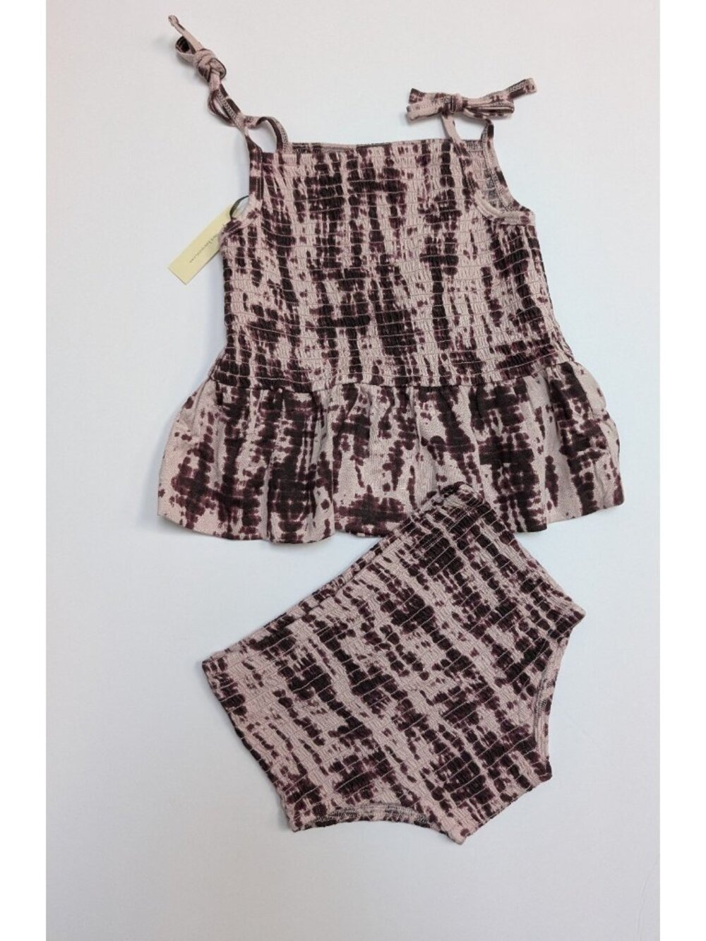 Kate Quinn Modal The Woods Shibori Smocked Tank Bloomers Set 2T Purple Tanzinite